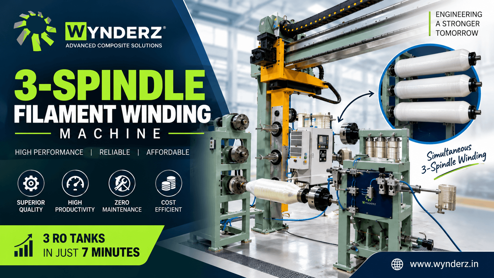 3-spindle Filament Winding Machine