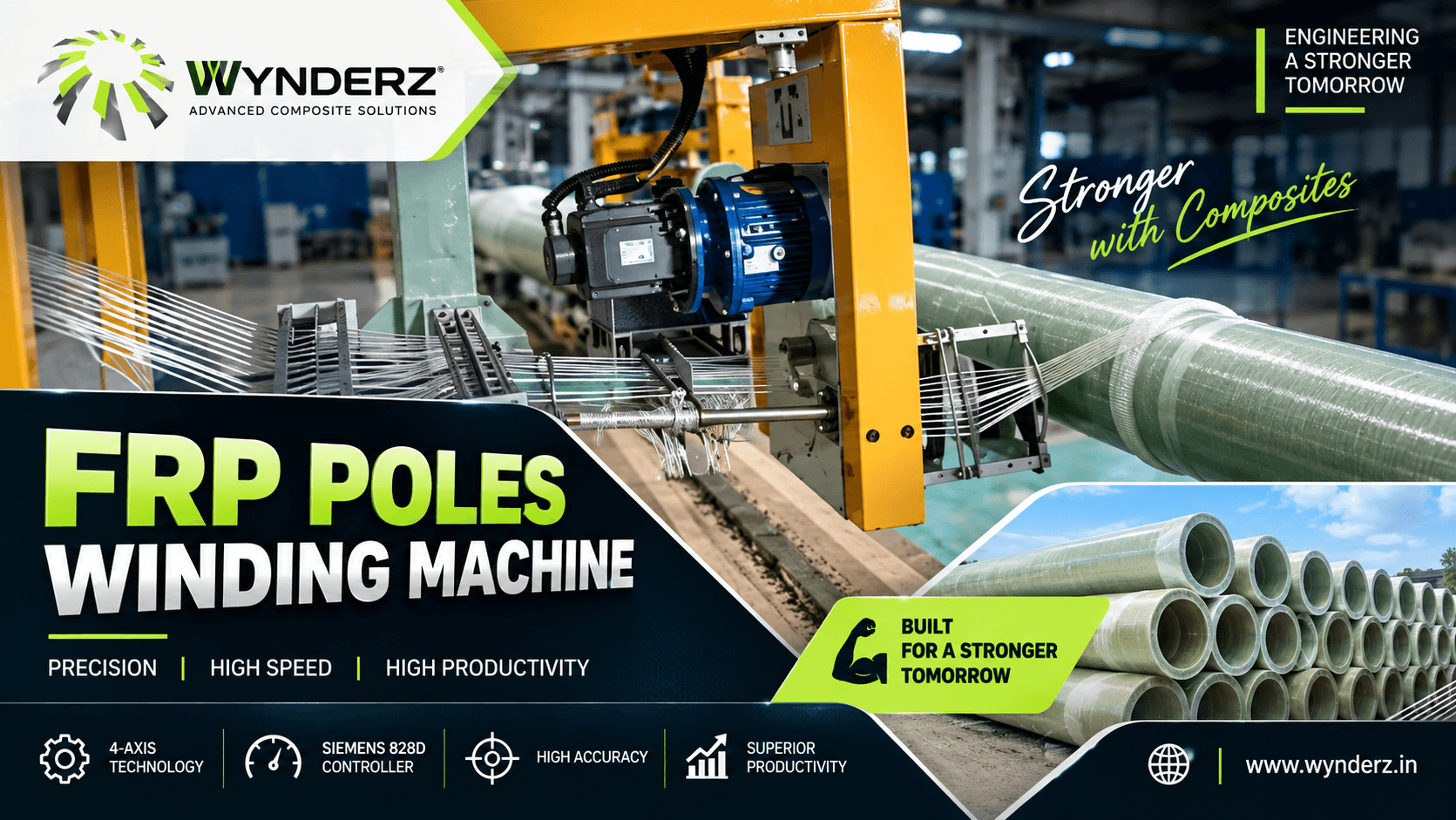FRP Poles Winding Machine